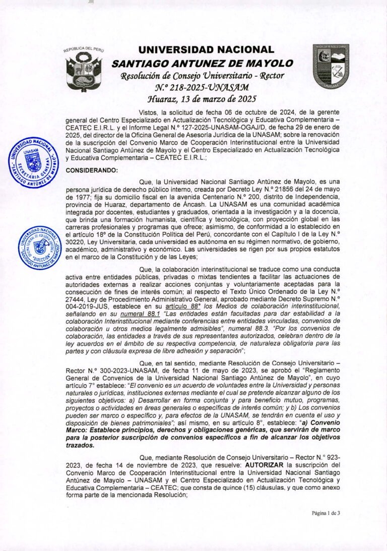 convenio huaraz página 1